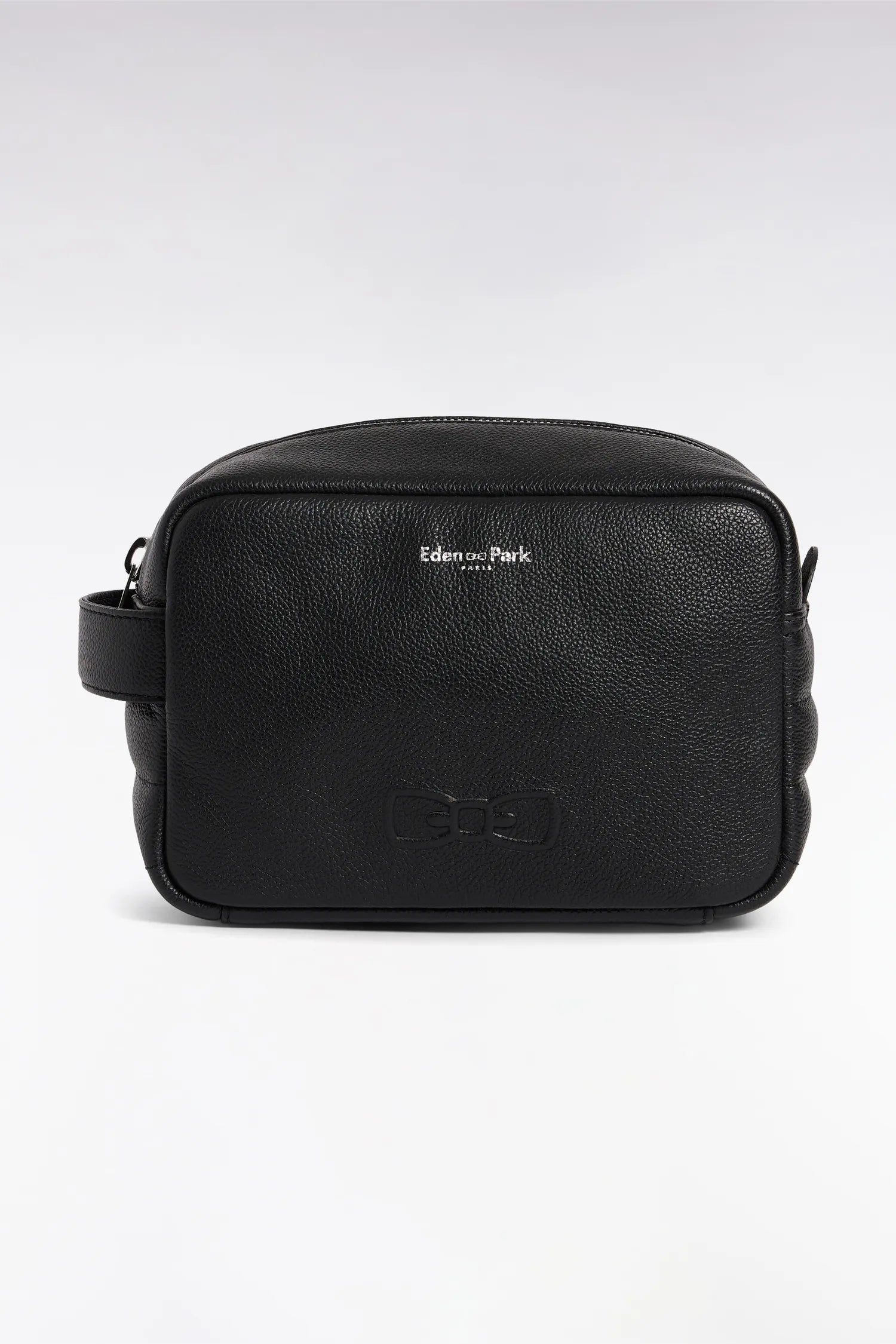 Eden Park Black Men Black Grained Leather Toiletry Bag SKU: E26BAGTT0001_NO Image 01