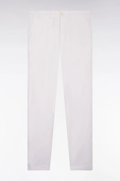 Eden Park 0 Men Regular-Fit Chino Pants in White Stretch Cotton SKU: E26BAS0C0001_BC Image 05