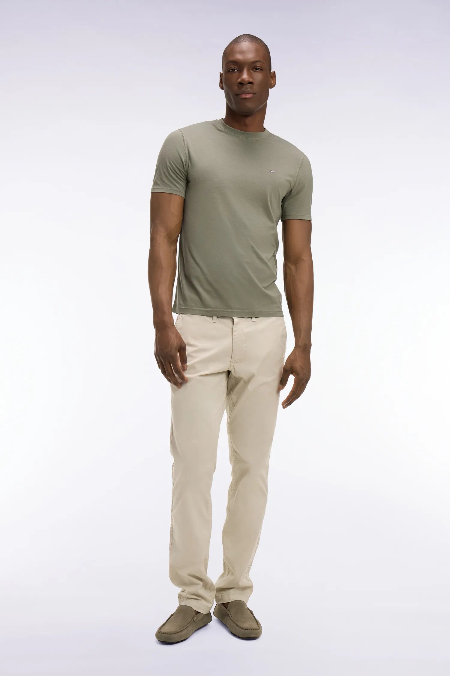 Eden Park 0 Men Regular-Fit Chino Pants in Beige Stretch Cotton SKU: E26BAS0C0001_BEC18 Image 01