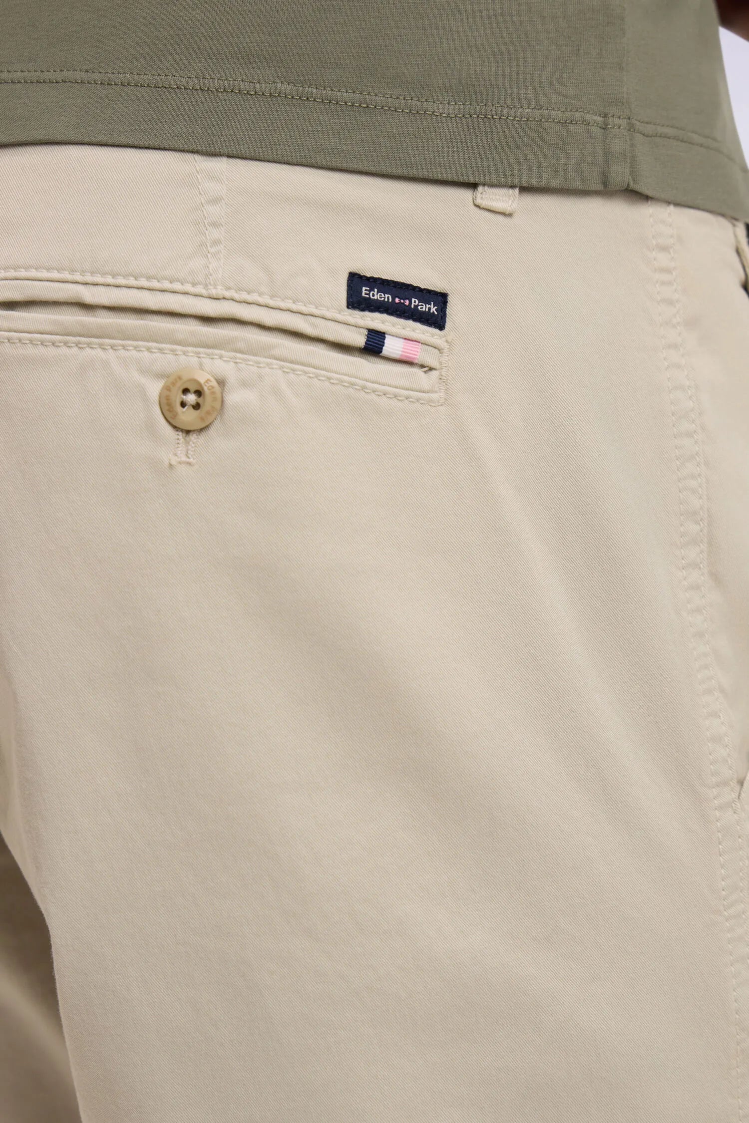 Eden Park 0 Men Regular-Fit Chino Pants in Beige Stretch Cotton SKU: E26BAS0C0001_BEC18 Image 03