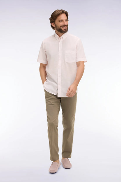 Eden Park Brown Men Beige Cotton and Lyocell Elastic Waist Chino Pants SKU: E26BAS0C0004_BEM Image 05