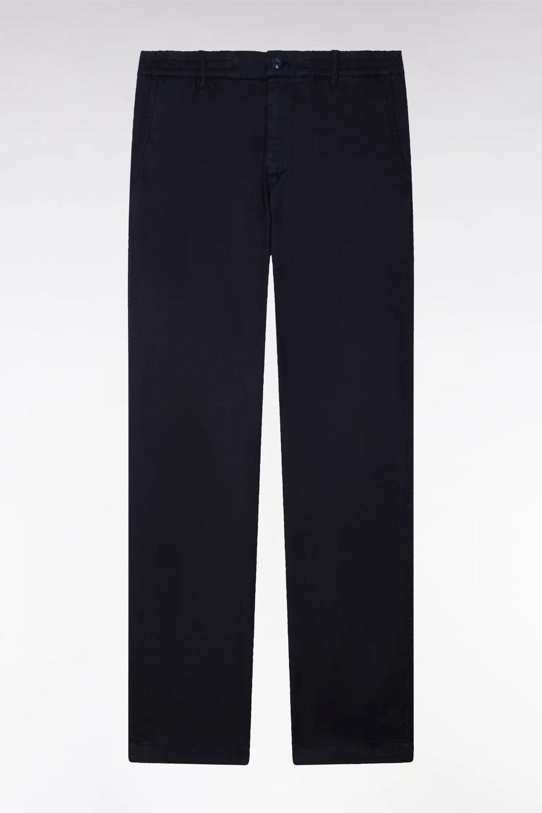 Eden Park Navy Blue Men Navy Cotton and Lyocell Elastic Waist Chino Pants SKU: E26BAS0C0004_BLF Image 02