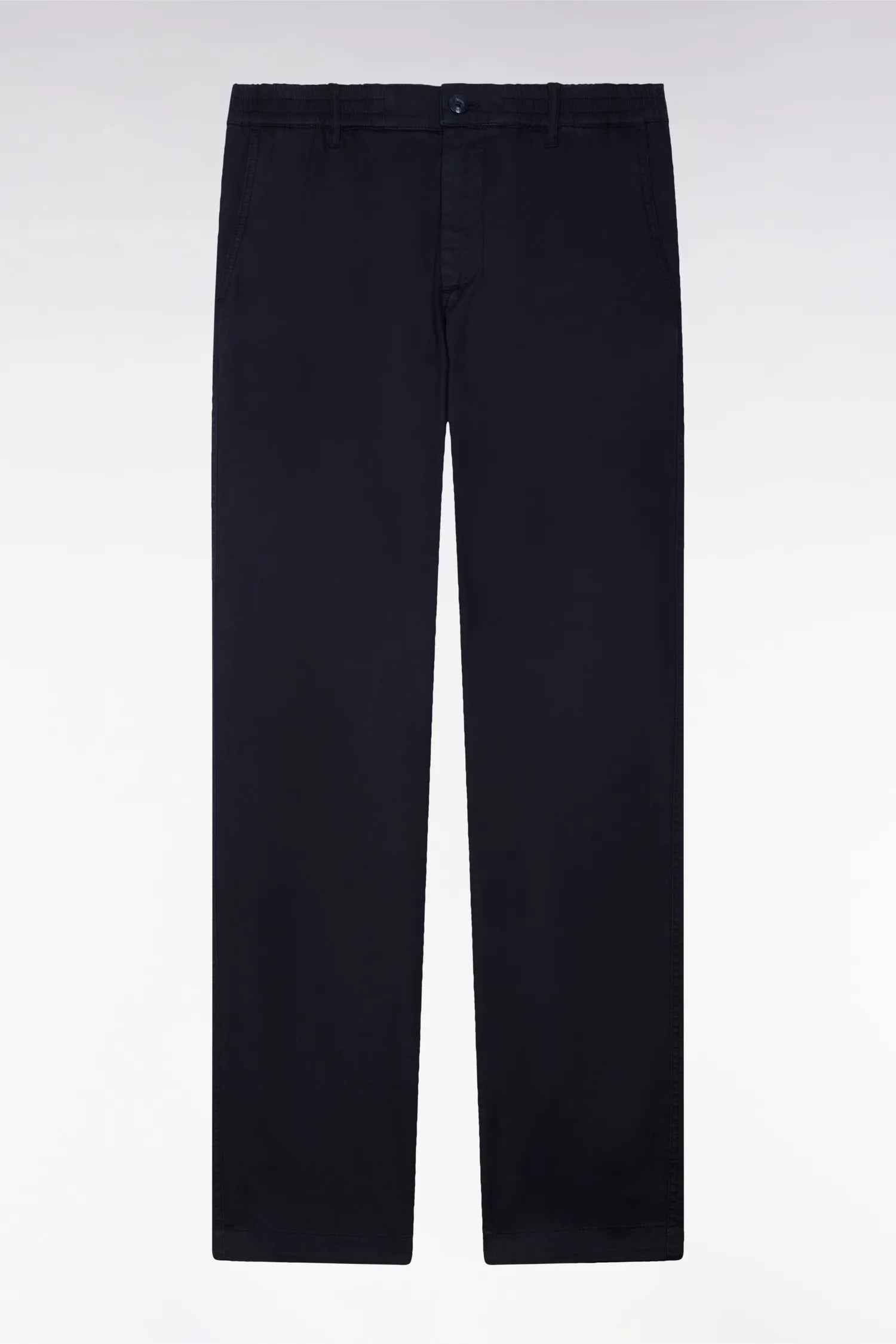 Eden Park Navy Blue Men Navy Cotton and Lyocell Elastic Waist Chino Pants SKU: E26BAS0C0004_BLF Image 02