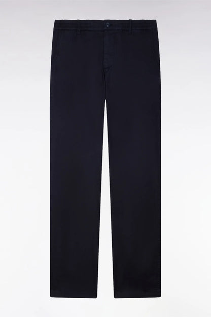 Eden Park Navy Blue Men Navy Cotton and Lyocell Elastic Waist Chino Pants SKU: E26BAS0C0004_BLF Image 02