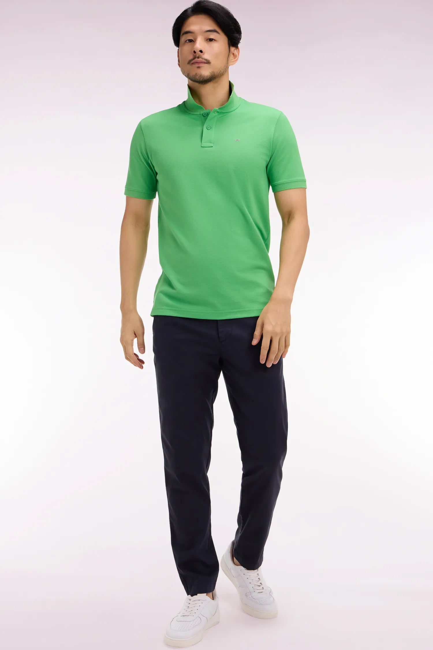 Eden Park Navy Blue Men Navy Cotton and Lyocell Elastic Waist Chino Pants SKU: E26BAS0C0004_BLF Image 03