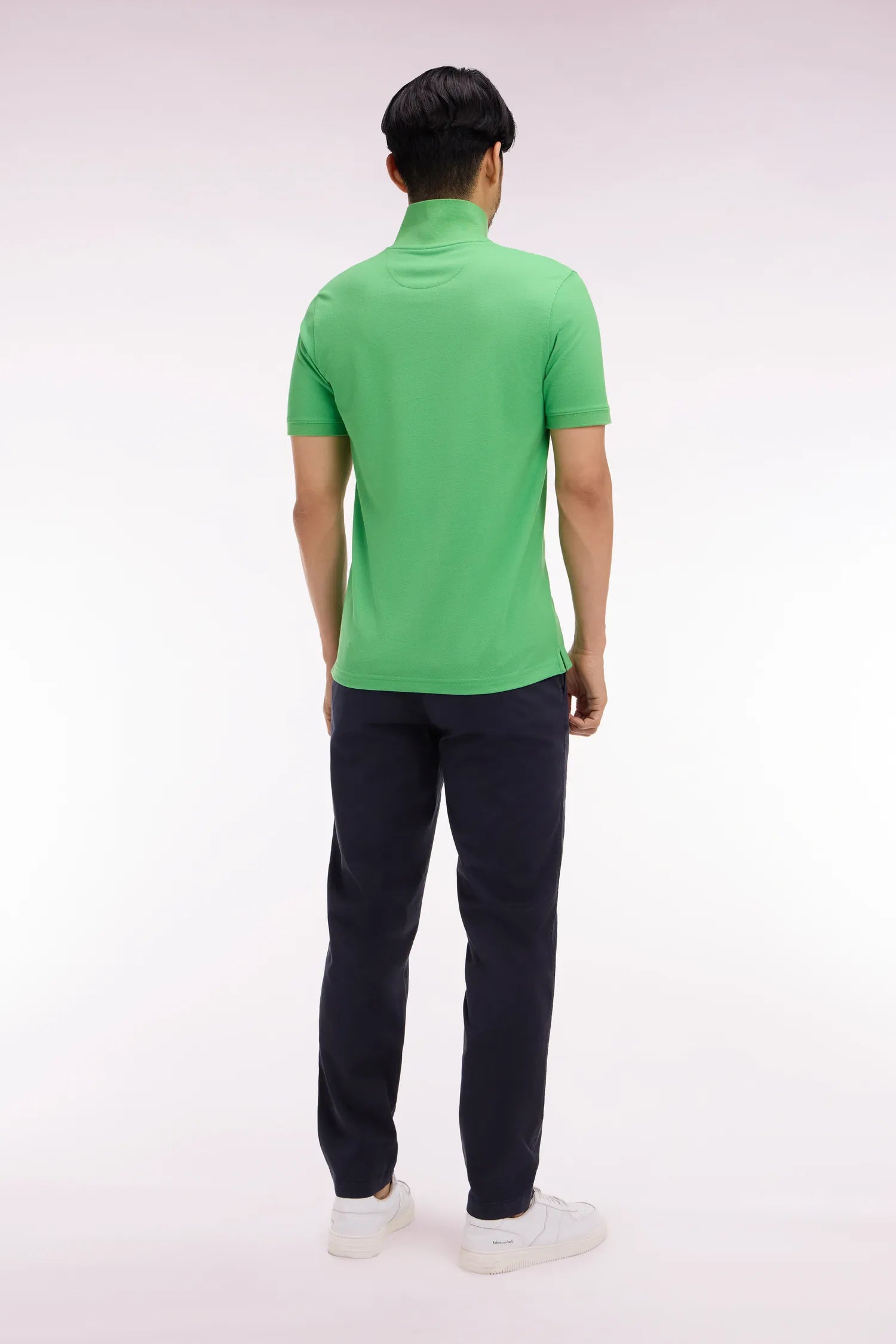 Eden Park Navy Blue Men Navy Cotton and Lyocell Elastic Waist Chino Pants SKU: E26BAS0C0004_BLF Image 05
