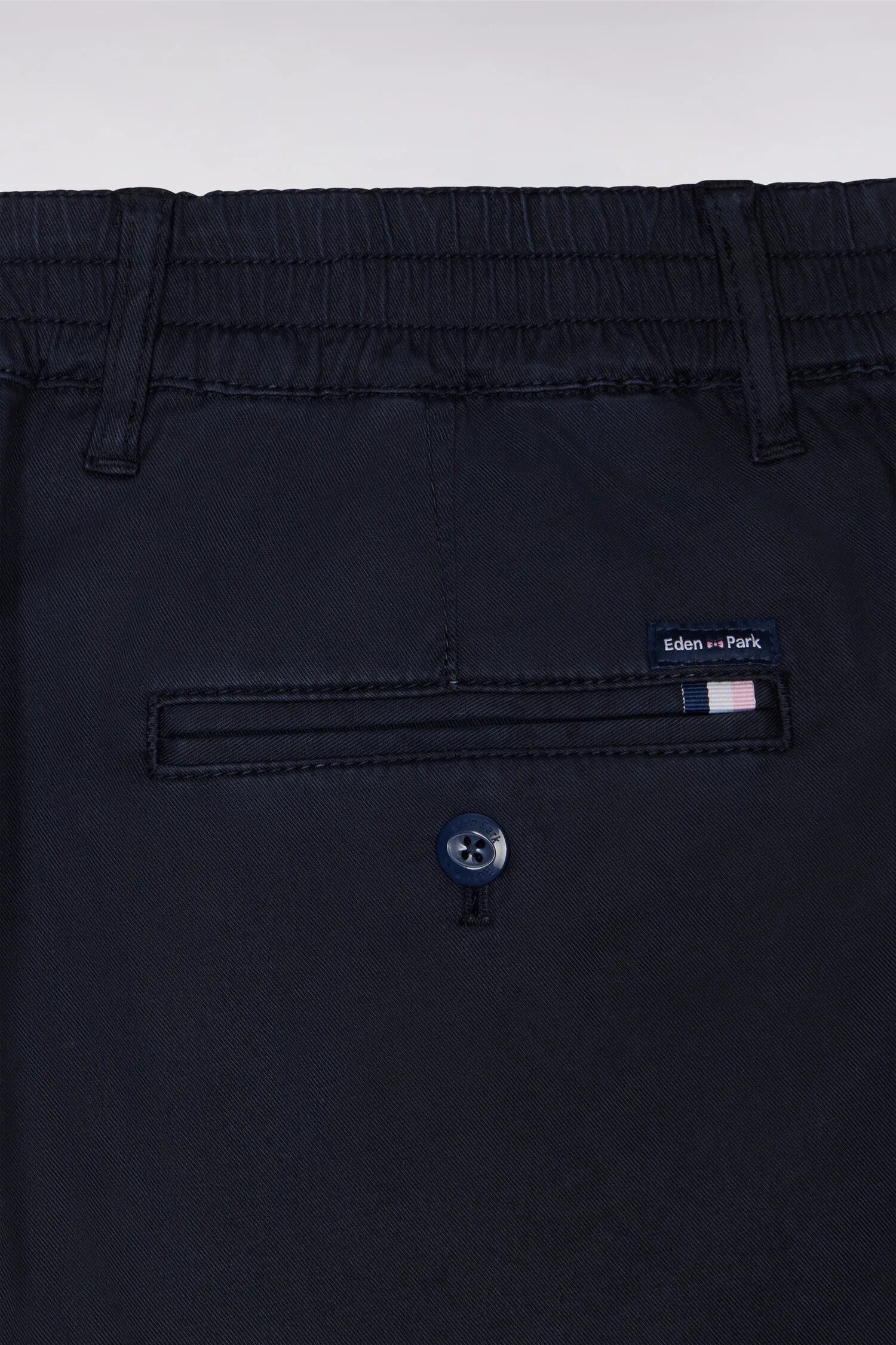 Eden Park Navy Blue Men Navy Cotton and Lyocell Elastic Waist Chino Pants SKU: E26BAS0C0004_BLF Image 06
