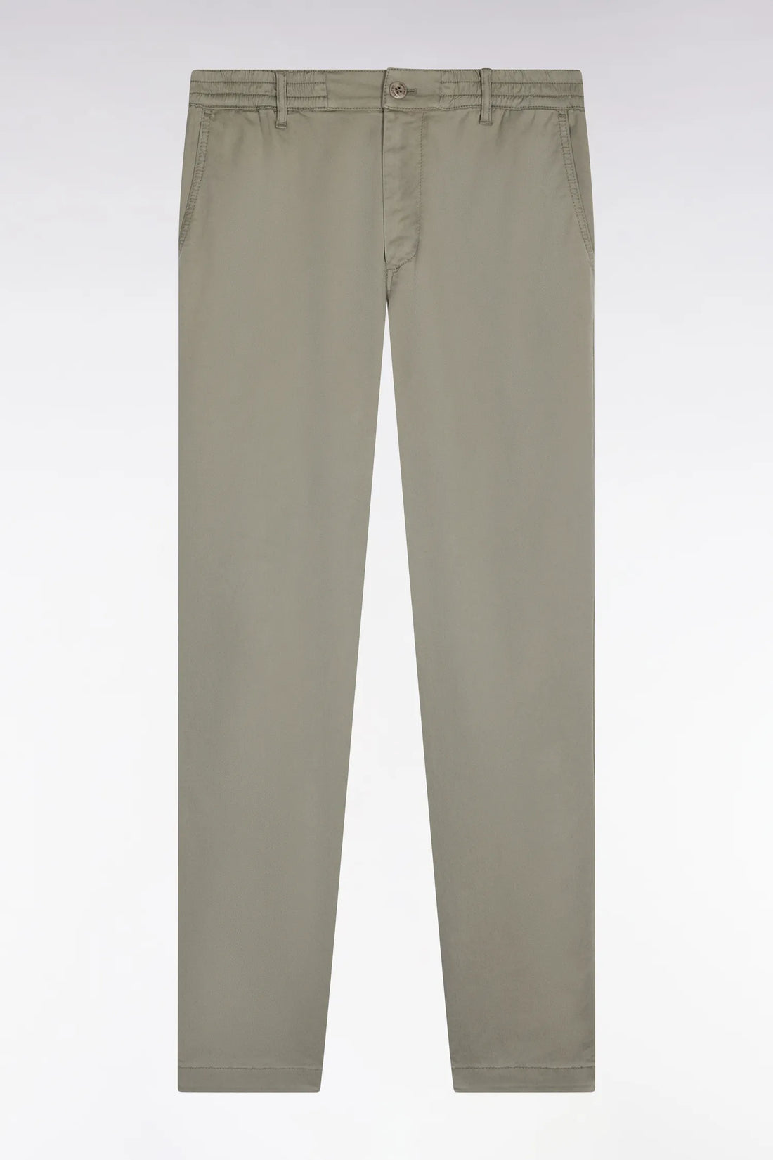 Eden Park Khaki Men Khaki Cotton and Lyocell Elastic Waist Chino Pants SKU: E26BAS0C0004_KAM24 Image 02