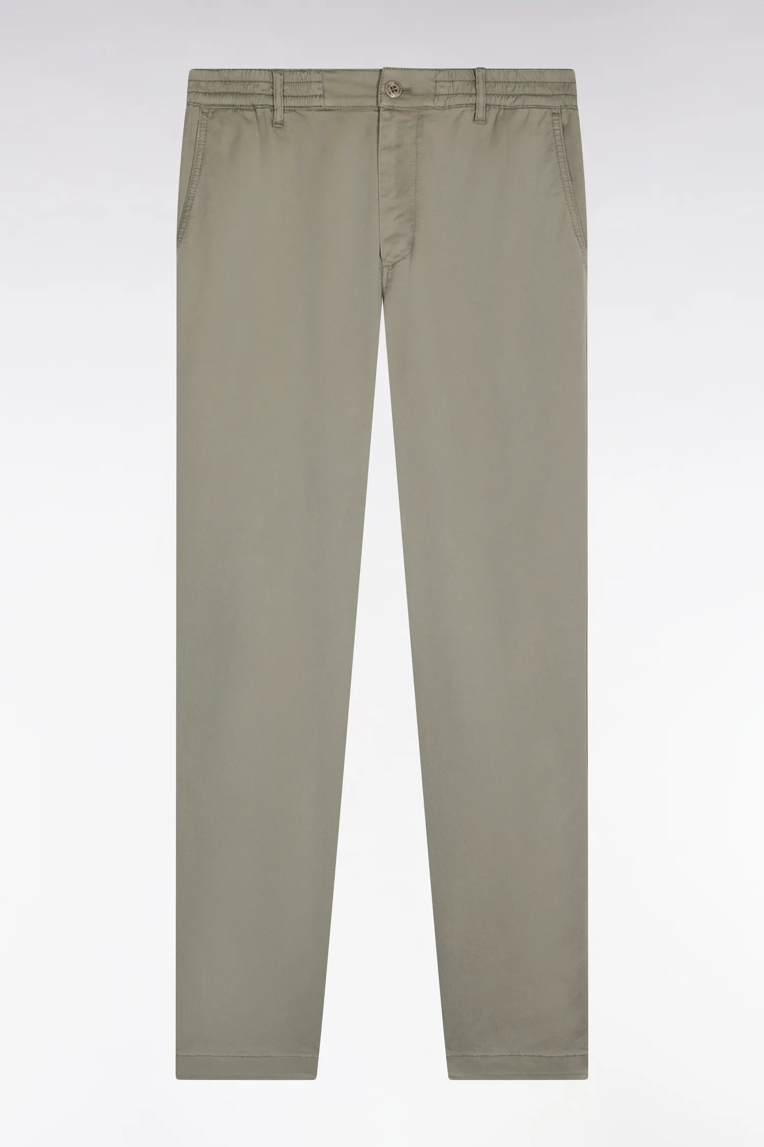 Eden Park Khaki Men Khaki Cotton and Lyocell Elastic Waist Chino Pants SKU: E26BAS0C0004_KAM24 Image 02