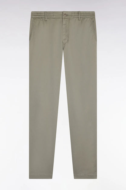 Eden Park Khaki Men Khaki Cotton and Lyocell Elastic Waist Chino Pants SKU: E26BAS0C0004_KAM24 Image 02