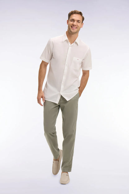 Eden Park Khaki Men Khaki Cotton and Lyocell Elastic Waist Chino Pants SKU: E26BAS0C0004_KAM24 Image 03