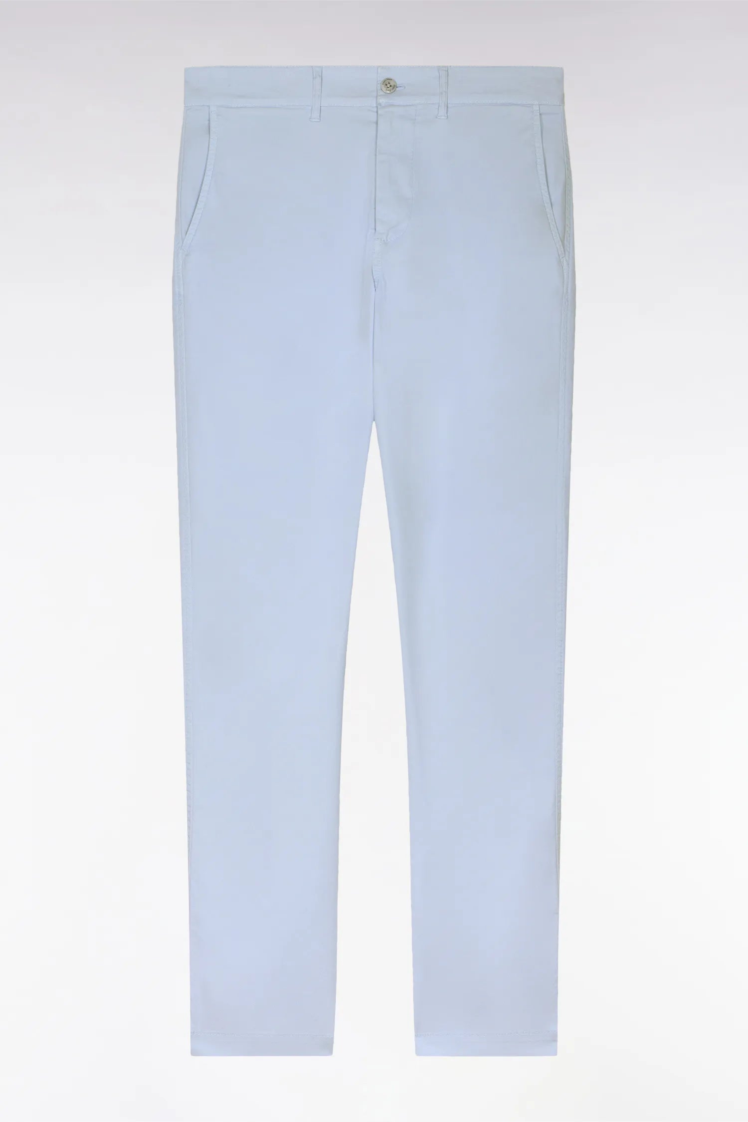 Eden Park Sky Blue Men Sky Blue Lyocell and Stretch Cotton Chino Pants SKU: E26BAS0C0005_BLC6 Image 02