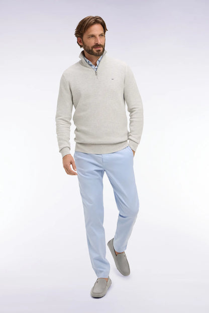 Eden Park Sky Blue Men Sky Blue Lyocell and Stretch Cotton Chino Pants SKU: E26BAS0C0005_BLC6 Image 03
