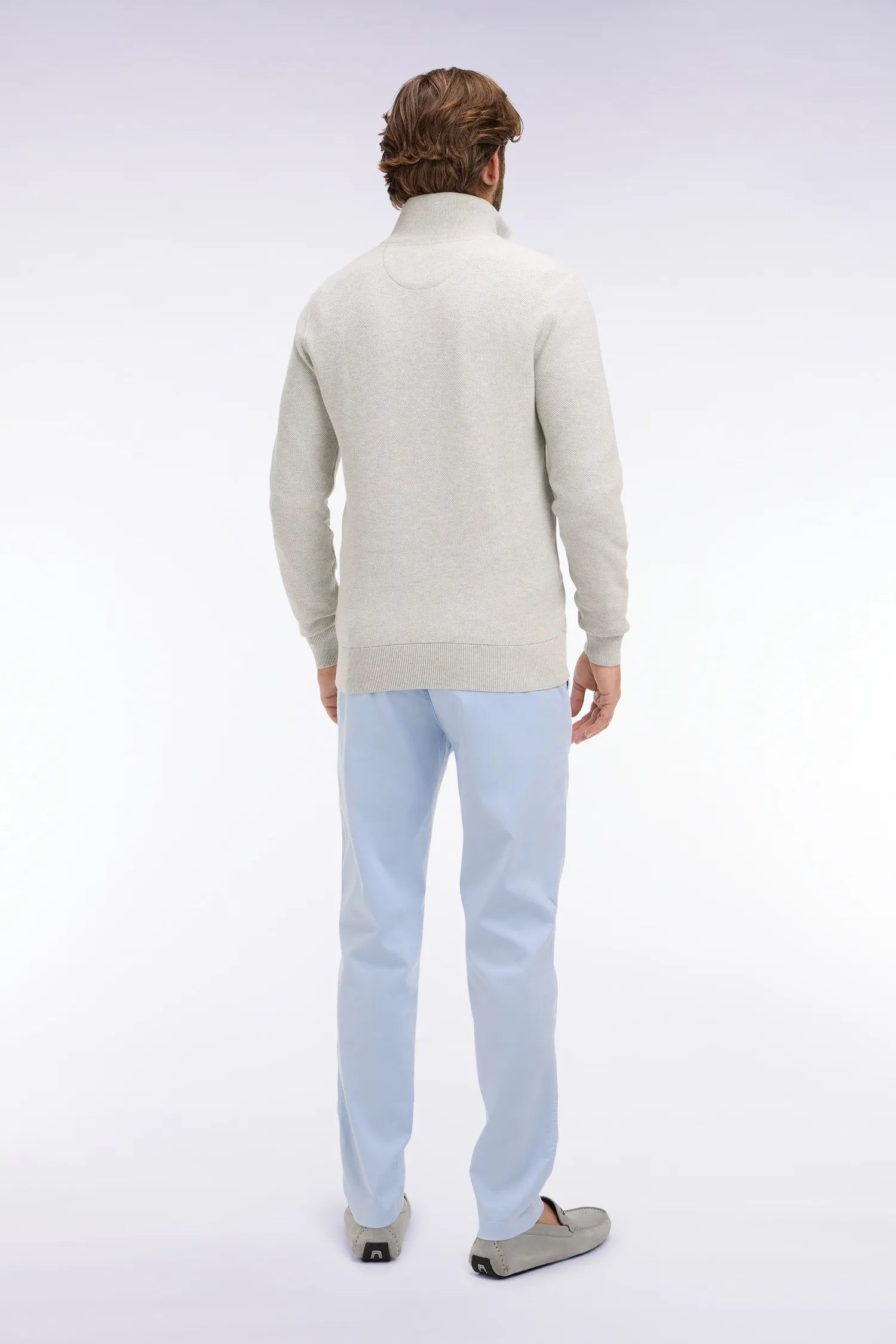 Eden Park Sky Blue Men Sky Blue Lyocell and Stretch Cotton Chino Pants SKU: E26BAS0C0005_BLC6 Image 05