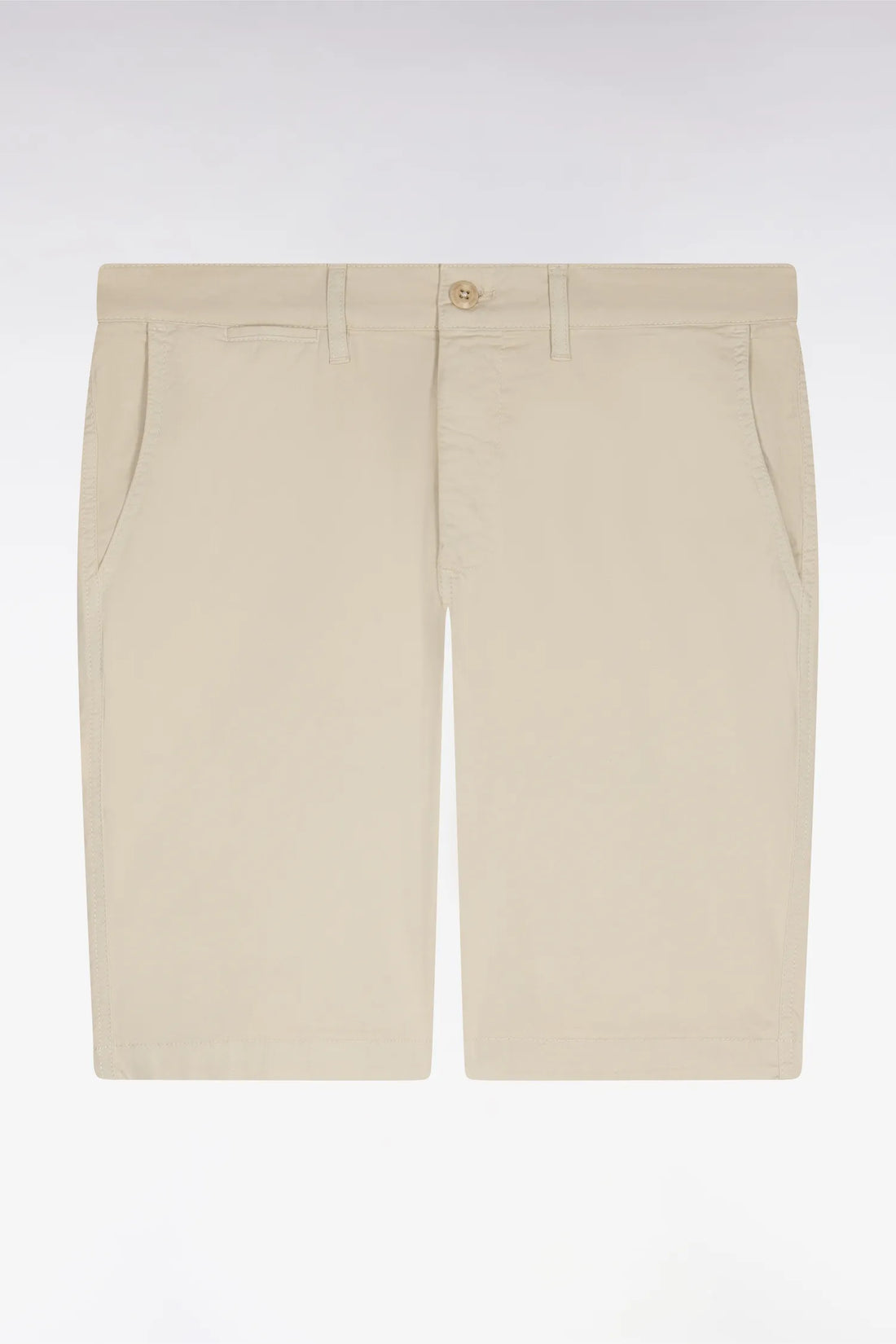 Eden Park Beige Men Chino Bermuda Shorts in Beige Stretch Gabardine SKU: E26BASBE0001_BEC18 Image 02