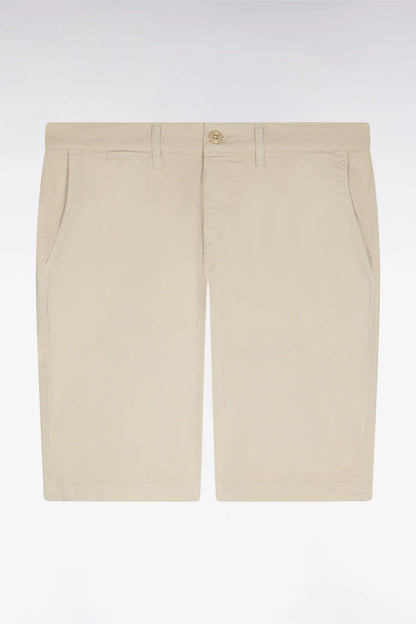 Eden Park Beige Men Chino Bermuda Shorts in Beige Stretch Gabardine SKU: E26BASBE0001_BEC18 Image 02