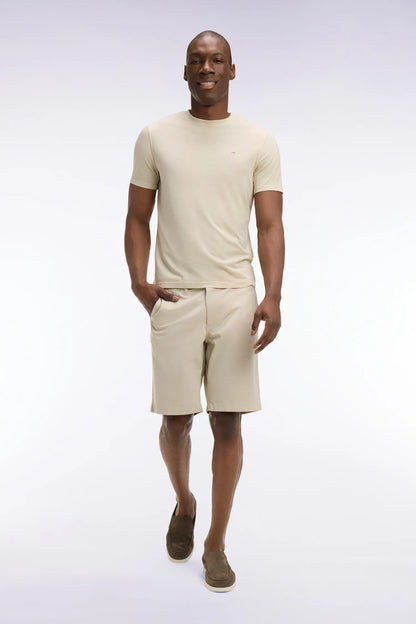 Eden Park Beige Men Chino Bermuda Shorts in Beige Stretch Gabardine SKU: E26BASBE0001_BEC18 Image 03