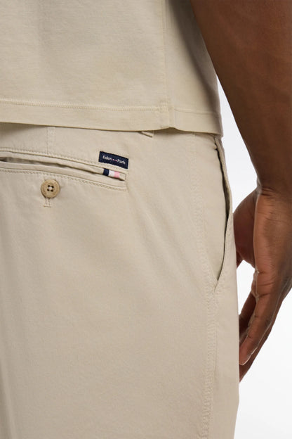 Eden Park Beige Men Chino Bermuda Shorts in Beige Stretch Gabardine SKU: E26BASBE0001_BEC18 Image 04