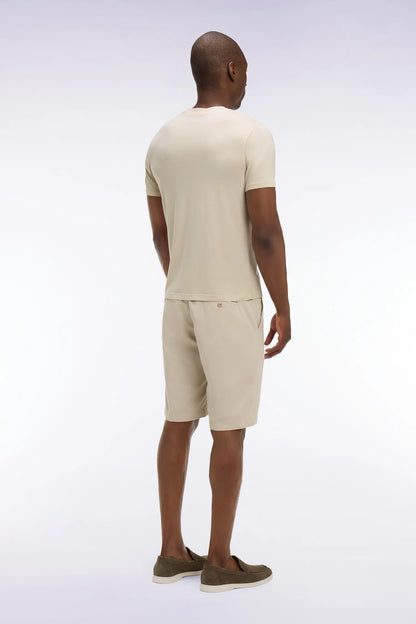 Eden Park Beige Men Chino Bermuda Shorts in Beige Stretch Gabardine SKU: E26BASBE0001_BEC18 Image 05