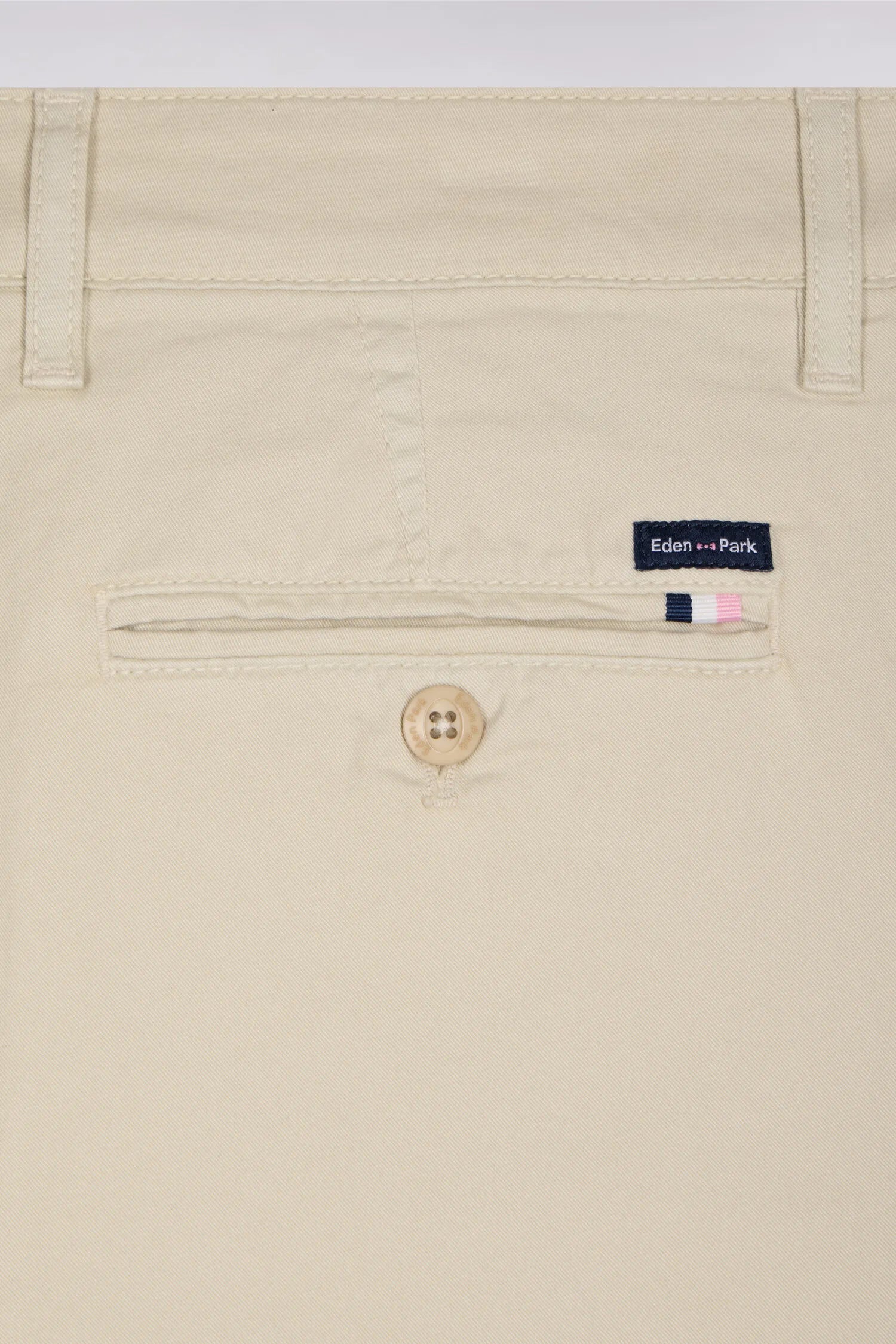 Eden Park Beige Men Chino Bermuda Shorts in Beige Stretch Gabardine SKU: E26BASBE0001_BEC18 Image 06