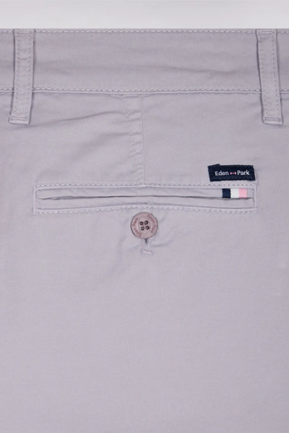 Eden Park Grey Men Chino Bermuda Shorts in Grey Stretch Gabardine SKU: E26BASBE0001_GRM20 Image 06