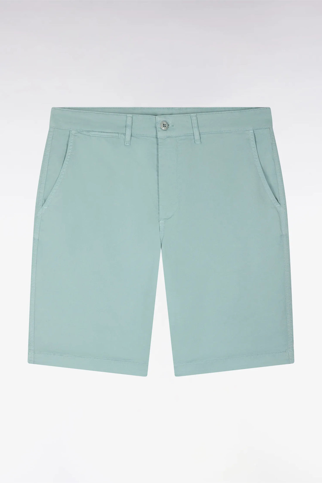 Eden Park Green Men Chino Bermuda Shorts in Aqua Green Stretch Gabardine SKU: E26BASBE0001_VEM39 Image 02