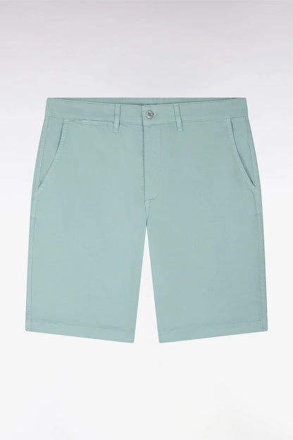 Eden Park Green Men Chino Bermuda Shorts in Aqua Green Stretch Gabardine SKU: E26BASBE0001_VEM39 Image 02