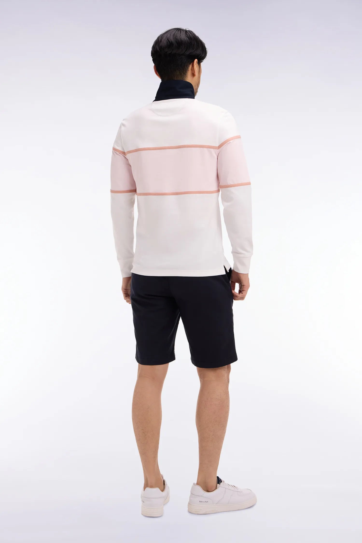 Eden Park Navy Blue Men Navy Cotton and Lyocell Blend Bermuda Shorts SKU: E26BASBE0008_BLF Image 05