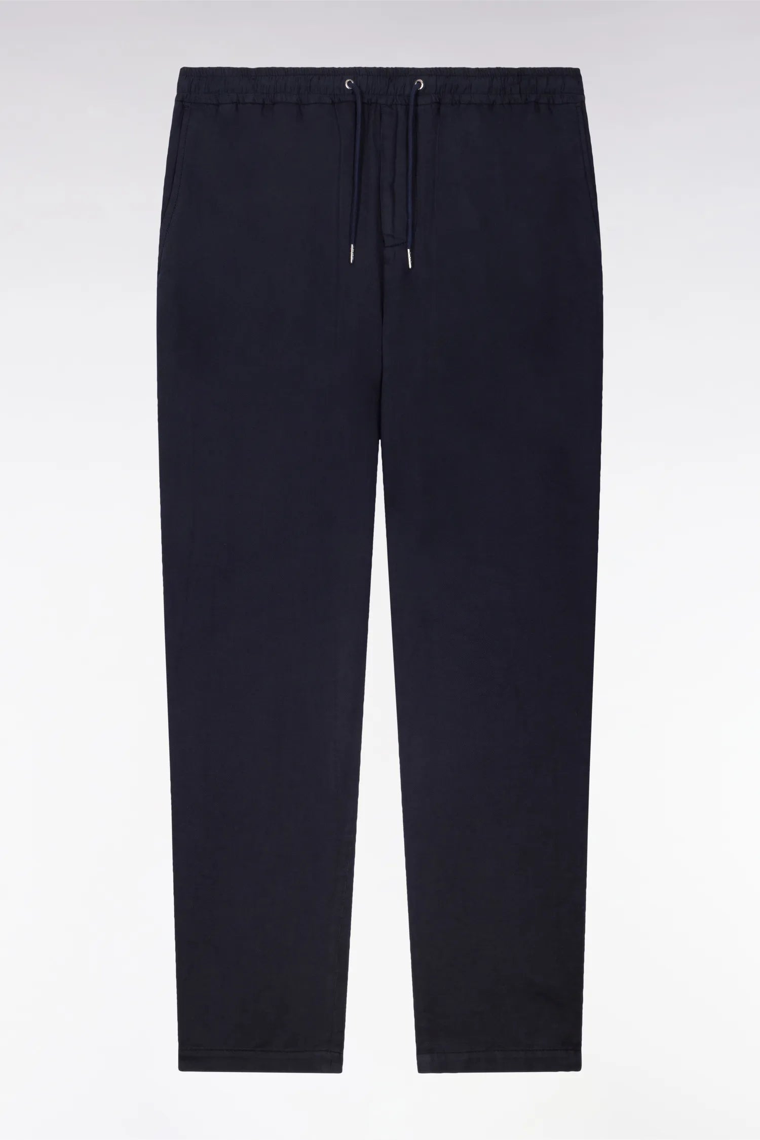 Eden Park Navy Blue Men Modern Fit Navy Cotton Linen and Lyocell Pants SKU: E26BASPA0003_BLF Image 02
