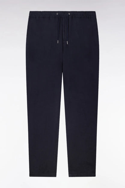 Eden Park Navy Blue Men Modern Fit Navy Cotton Linen and Lyocell Pants SKU: E26BASPA0003_BLF Image 02