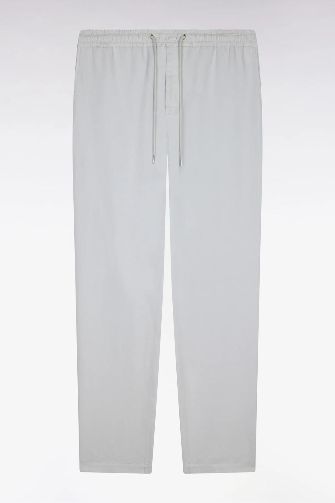 Eden Park Light Gray Men Light Gray Cotton Linen and Lyocell Pants Modern Cut SKU: E26BASPA0003_GRC14 Image 02