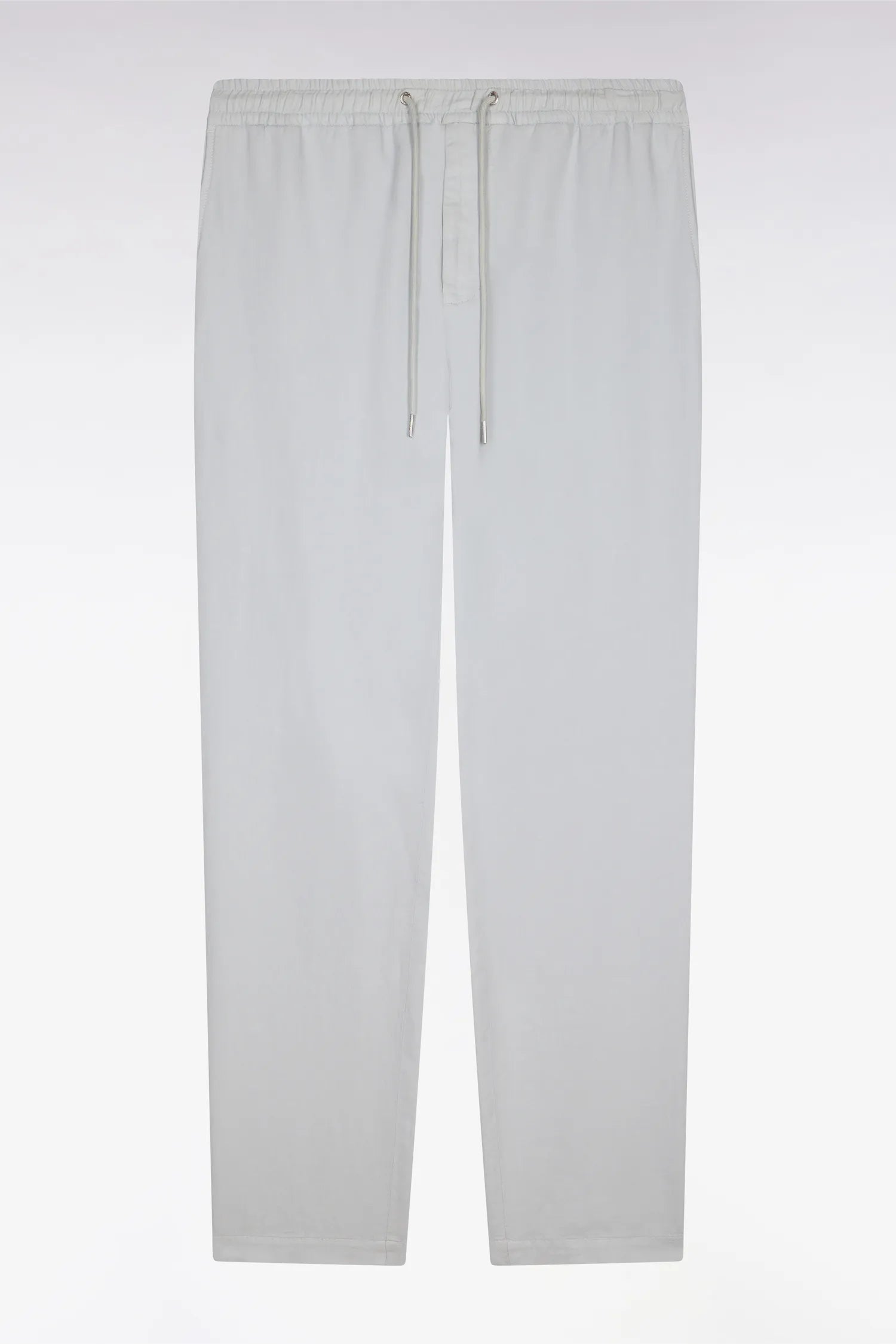 Eden Park Light Gray Men Light Gray Cotton Linen and Lyocell Pants Modern Cut SKU: E26BASPA0003_GRC14 Image 02