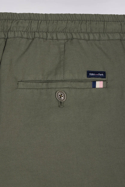 Eden Park Khaki Men Modern Fit Khaki Cotton Linen and Lyocell Pants SKU: E26BASPA0003_KAF8 Image 06