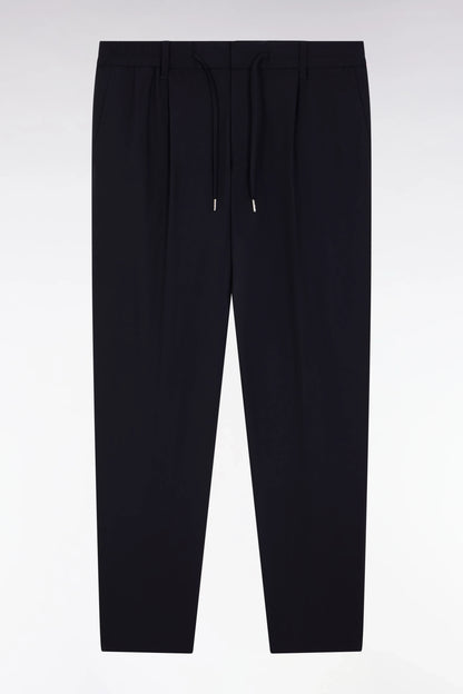 Eden Park Navy Blue Men Elasticated Waist Pants in Navy Technical Fabric Modern Cut SKU: E26BASPA0008_BLF Image 01