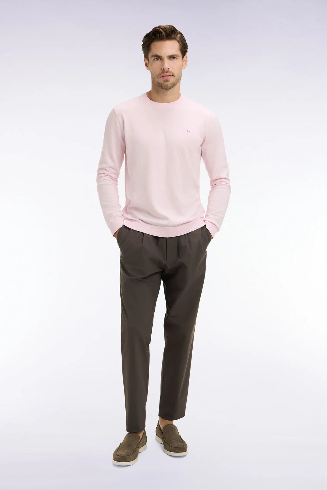 Eden Park Grey Men Modern Cut Grey Technical Fabric Elasticated Waist Pants SKU: E26BASPA0008_GRM1 Image 01