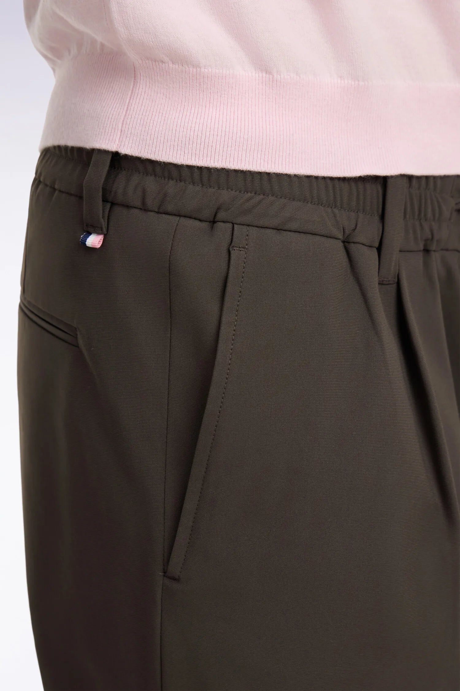 Eden Park Grey Men Modern Cut Grey Technical Fabric Elasticated Waist Pants SKU: E26BASPA0008_GRM1 Image 04