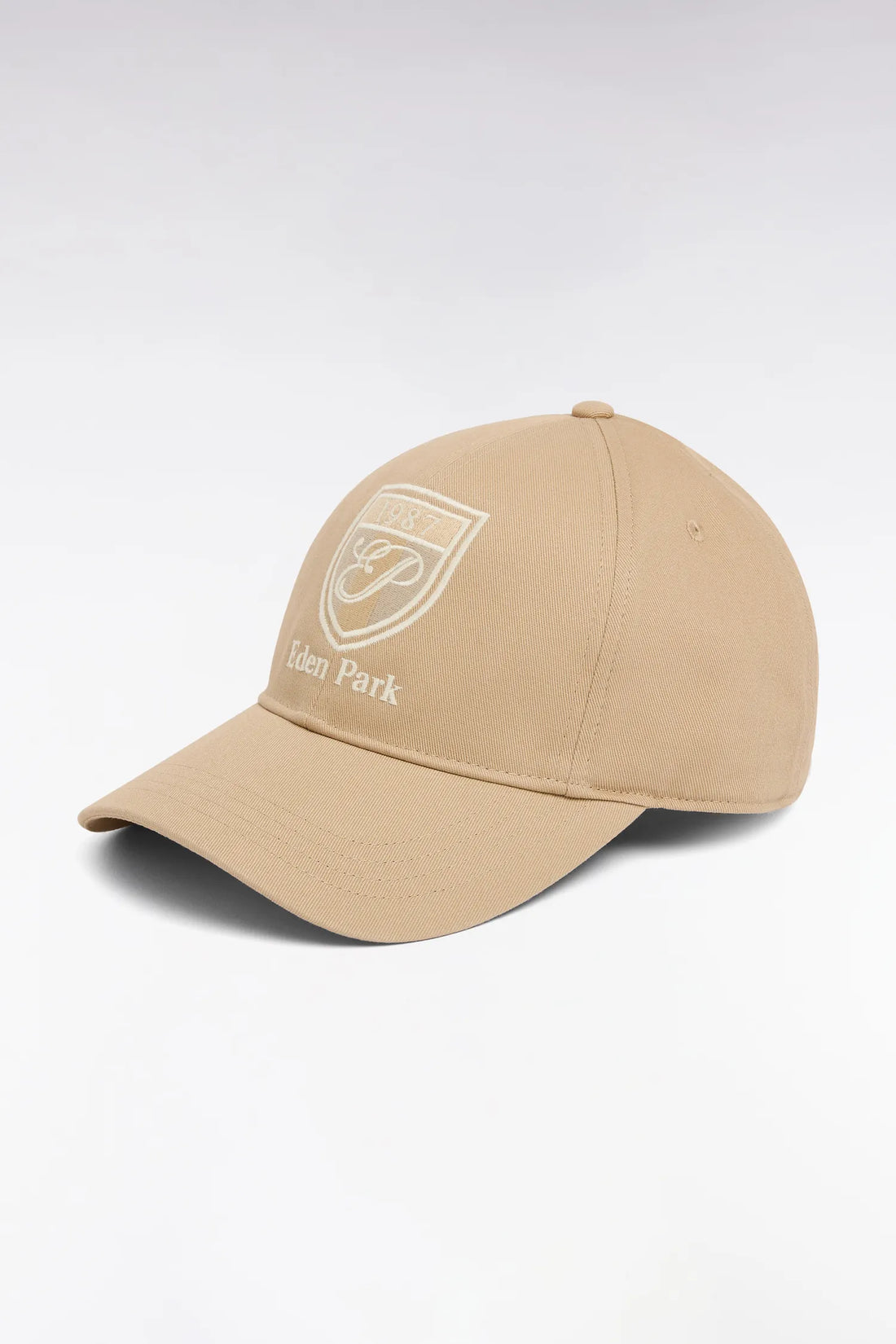Eden Park 0 Men Beige Cotton Twill Cap with Embroidered Patch SKU: E26CHACA0011_BEC21 Image 01