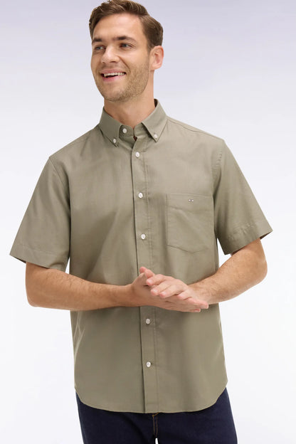 Eden Park Khaki Men Short-Sleeved Khaki Cotton PiquŽ Shirt SKU: E26CHECC0001_BEF3 Image 03