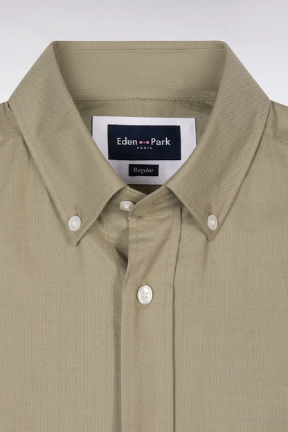 Eden Park Khaki Men Short-Sleeved Khaki Cotton PiquŽ Shirt SKU: E26CHECC0001_BEF3 Image 06