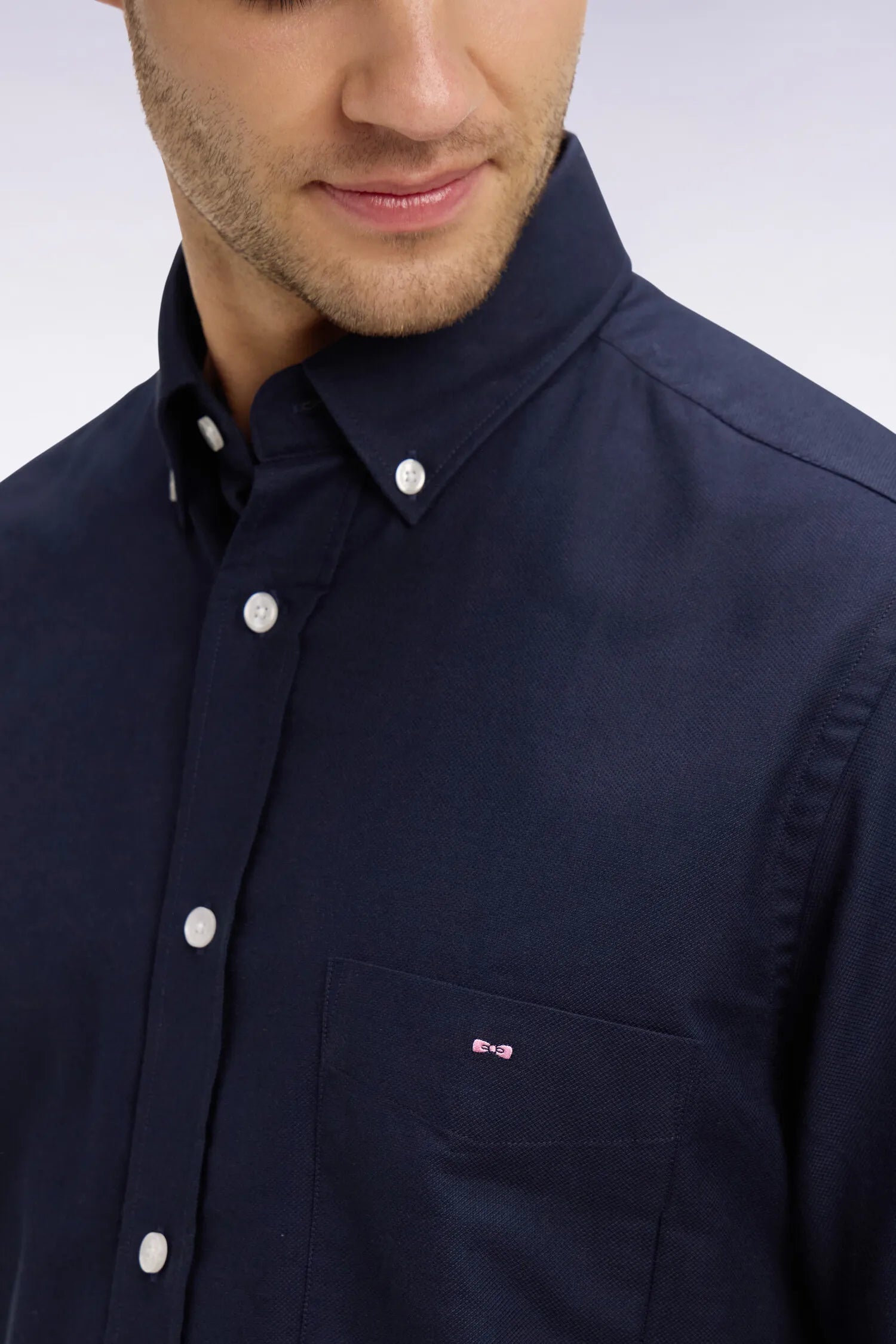 Eden Park Navy Blue Men Navy Cotton PiquŽ Short-Sleeved Shirt SKU: E26CHECC0001_BLF Image 04