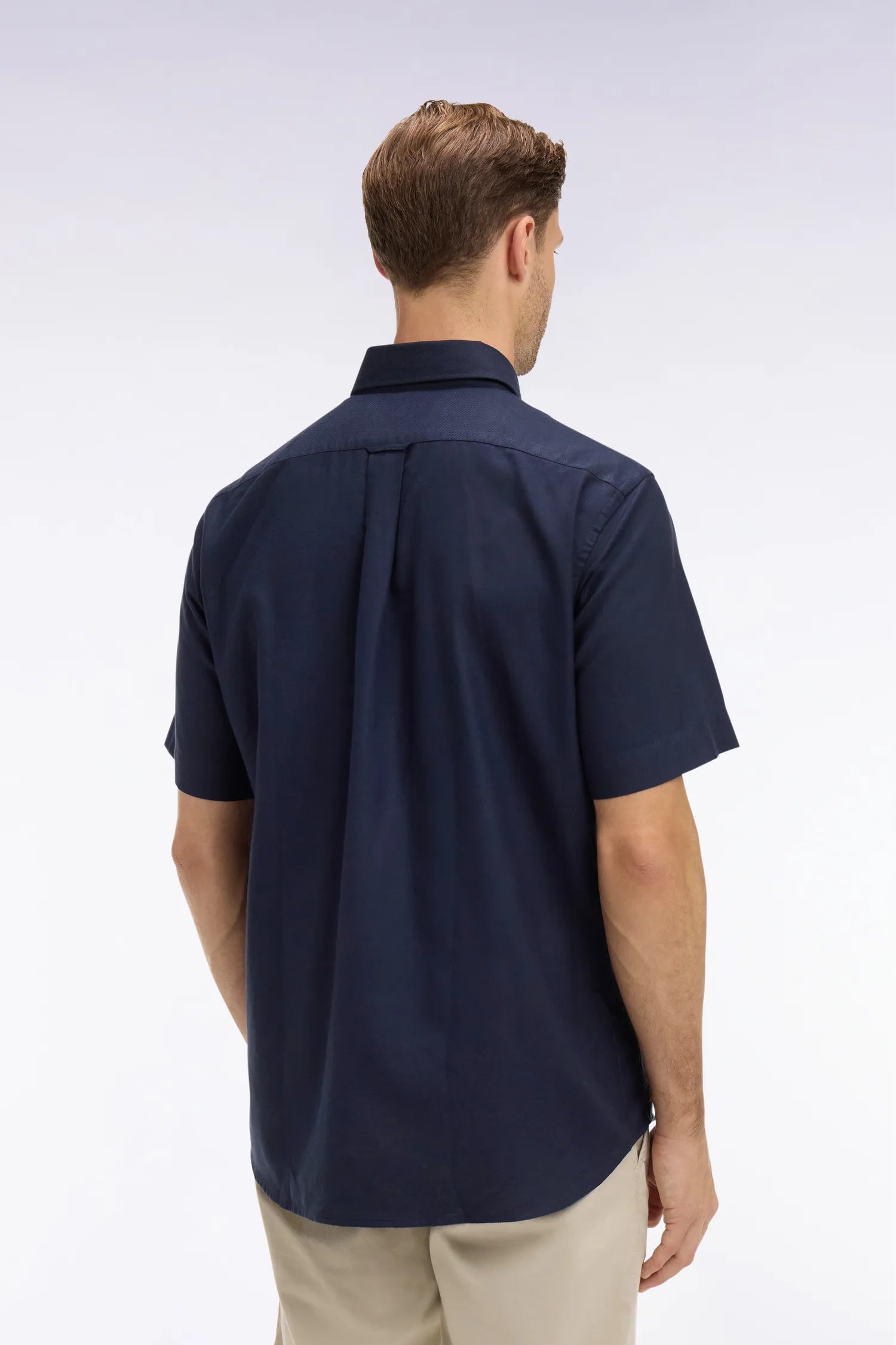 Eden Park Navy Blue Men Navy Cotton PiquŽ Short-Sleeved Shirt SKU: E26CHECC0001_BLF Image 05