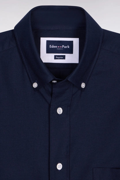 Eden Park Navy Blue Men Navy Cotton PiquŽ Short-Sleeved Shirt SKU: E26CHECC0001_BLF Image 06