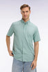 Eden Park Green Men Short-Sleeved Shirt in Sea Green Cotton Pique SKU: E26CHECC0001_VEM39 Image 01