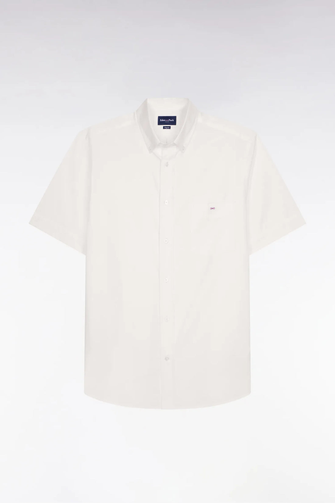 Eden Park White Men Short-Sleeved Shirt in White Yarn-Dyed Cotton SKU: E26CHECC0002_BC Image 02