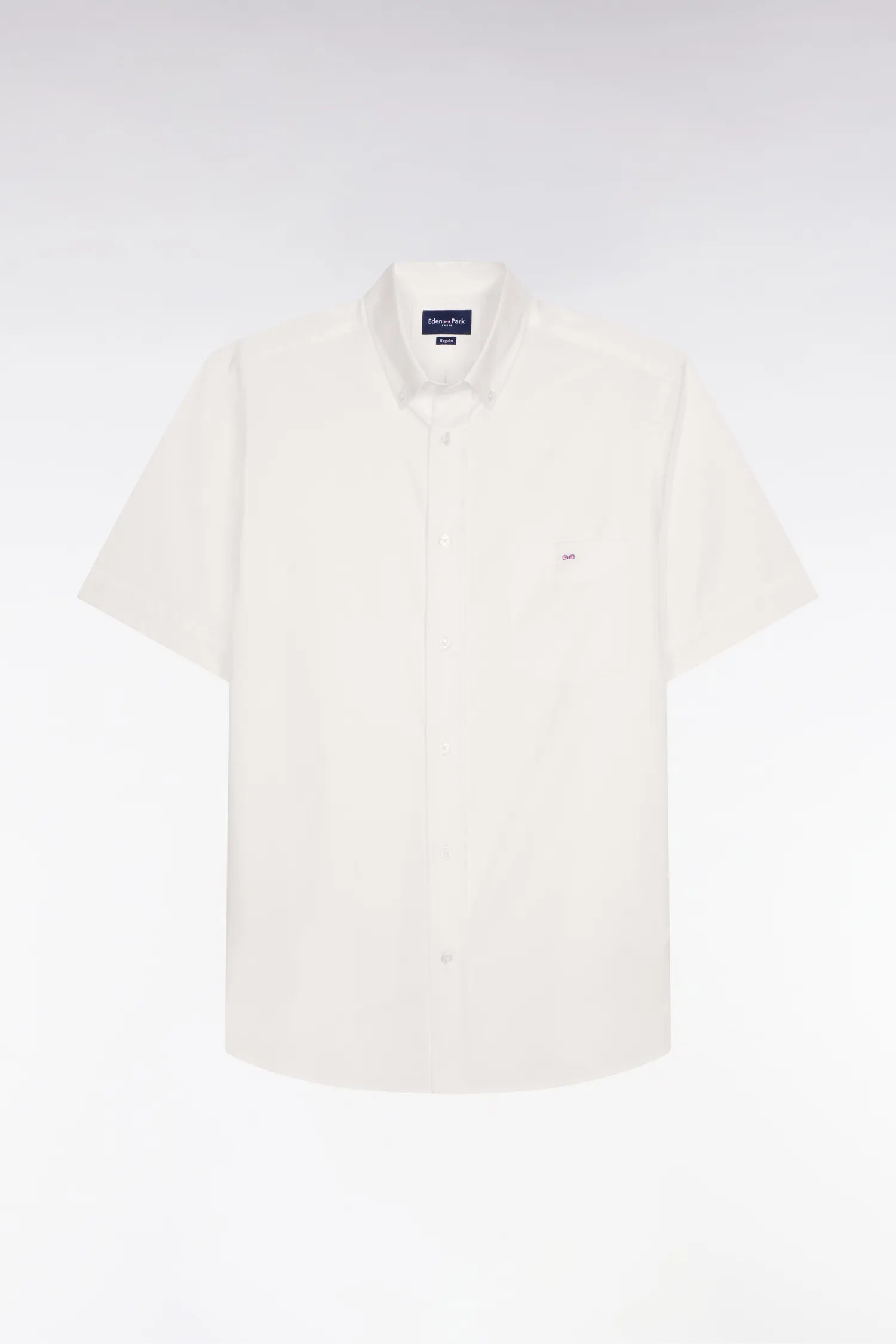 Eden Park White Men Short-Sleeved Shirt in White Yarn-Dyed Cotton SKU: E26CHECC0002_BC Image 02