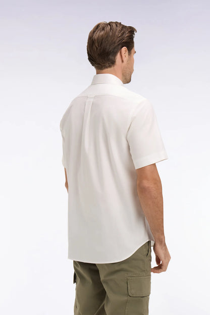 Eden Park White Men Short-Sleeved Shirt in White Yarn-Dyed Cotton SKU: E26CHECC0002_BC Image 05