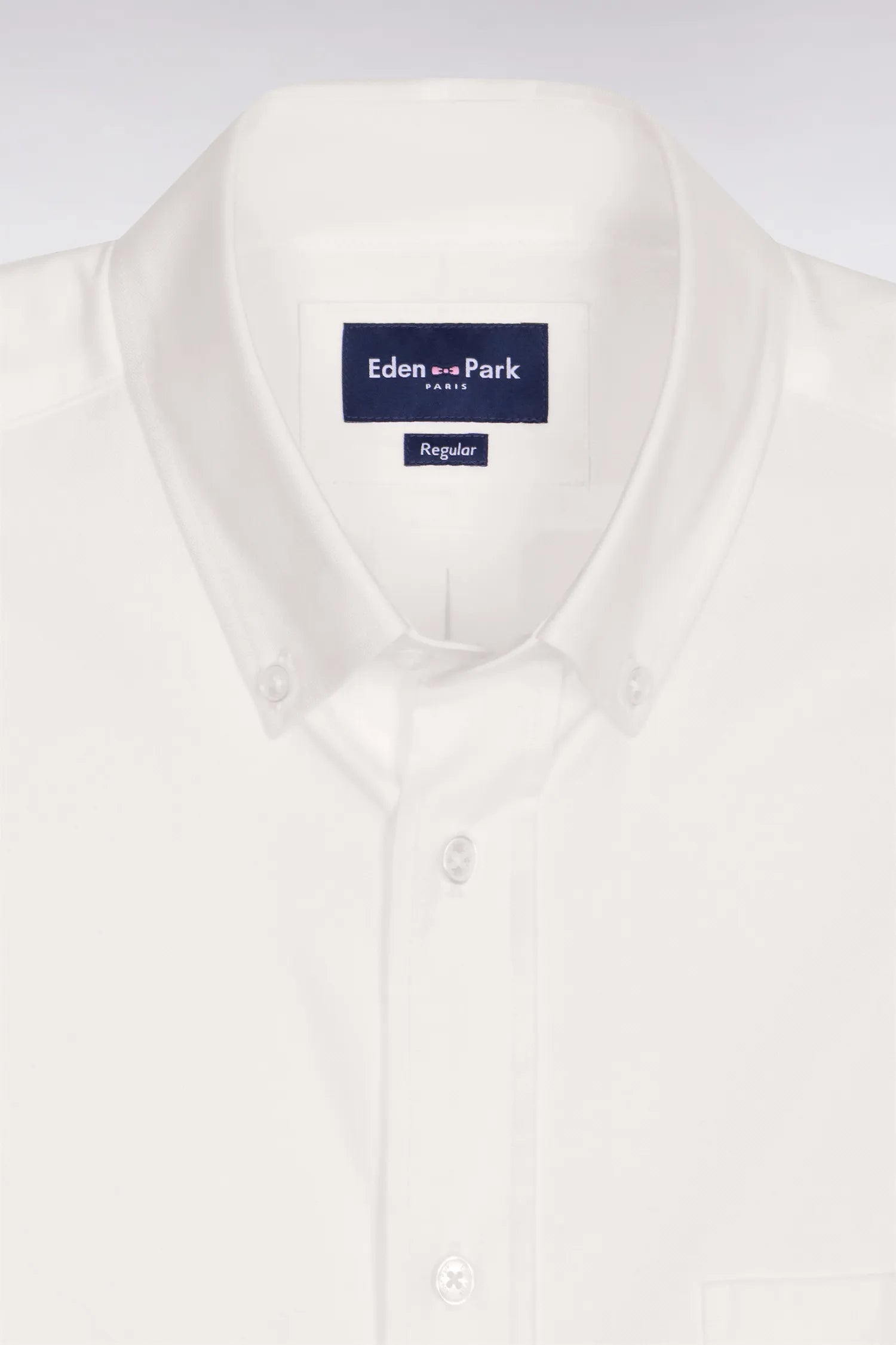 Eden Park White Men Short-Sleeved Shirt in White Yarn-Dyed Cotton SKU: E26CHECC0002_BC Image 06