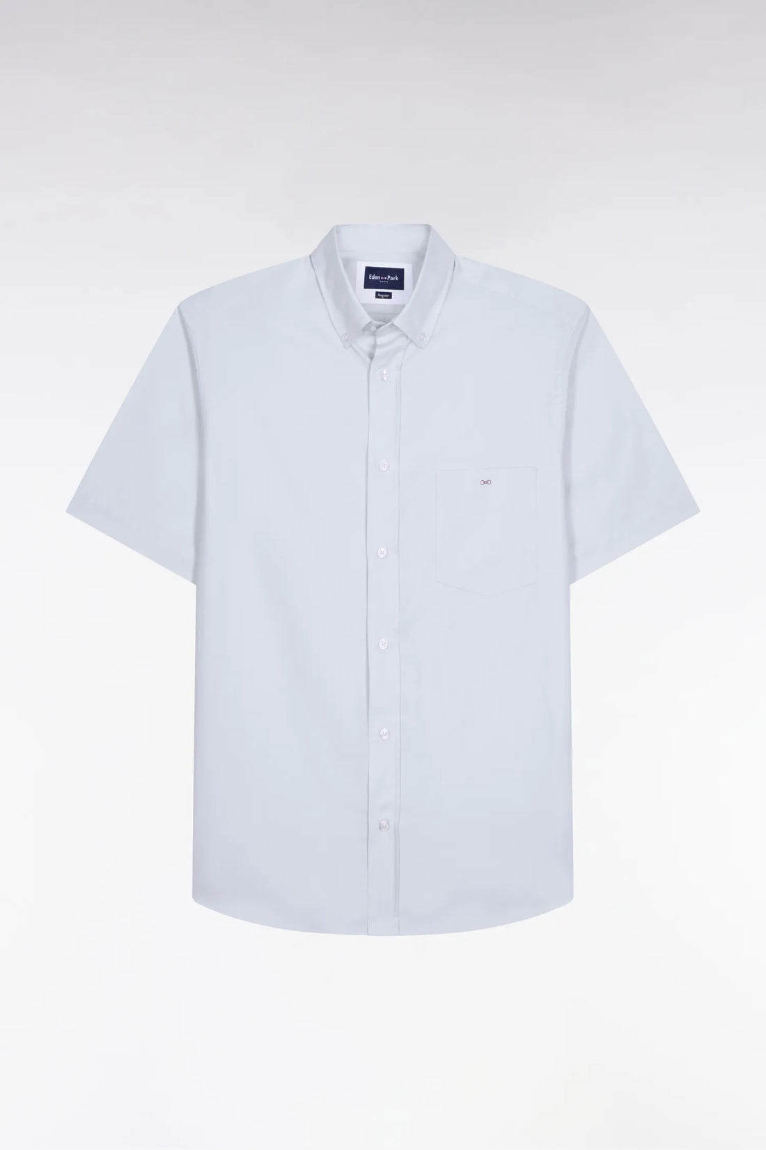 Eden Park Sky Blue Men Short-Sleeved Shirt in Sky-Dyed Cotton SKU: E26CHECC0002_BLC25 Image 02