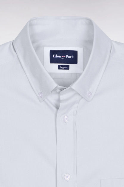 Eden Park Sky Blue Men Short-Sleeved Shirt in Sky-Dyed Cotton SKU: E26CHECC0002_BLC25 Image 06