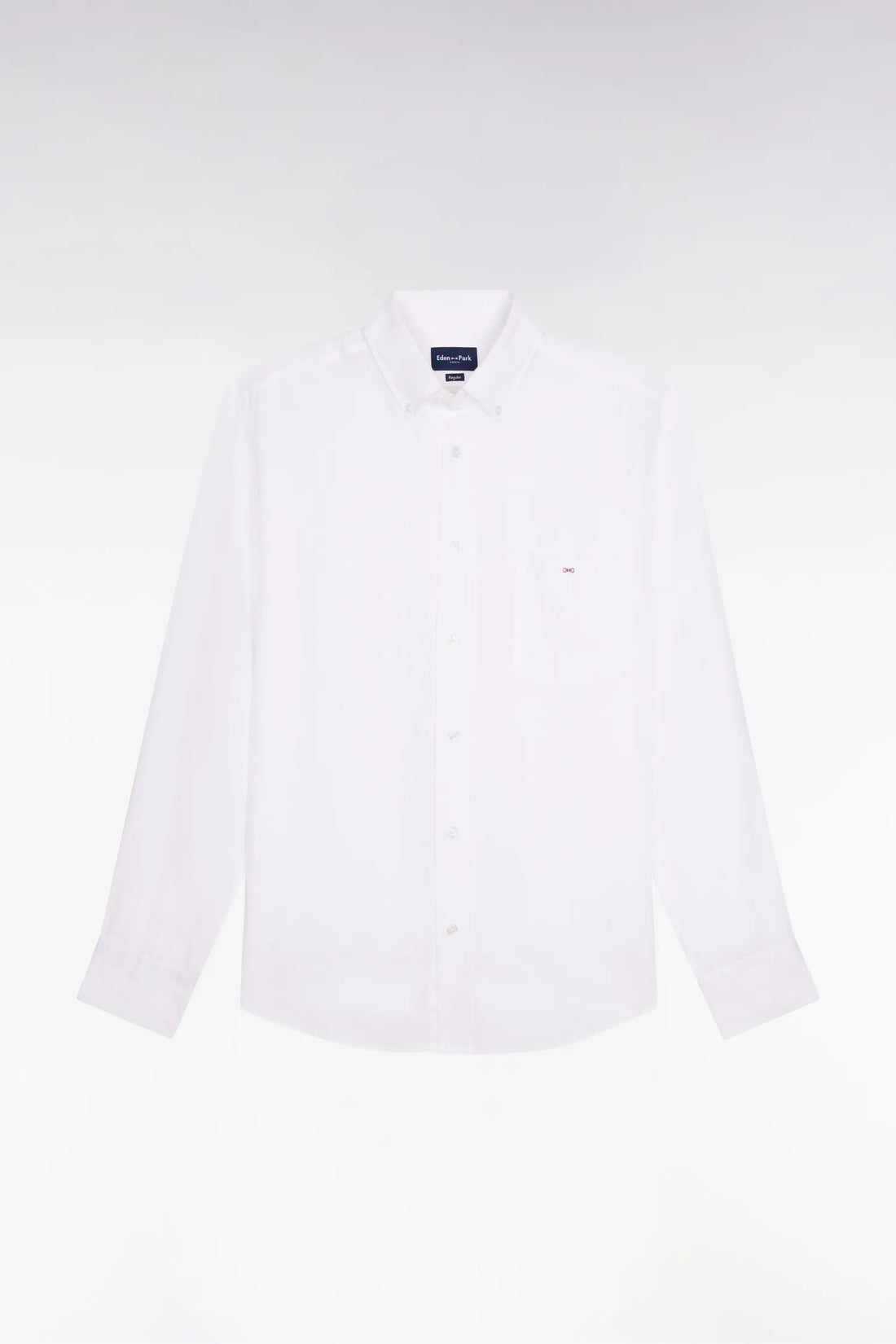 Eden Park White Men Straight White Linen Shirt SKU: E26CHECL0001_BC Image 02